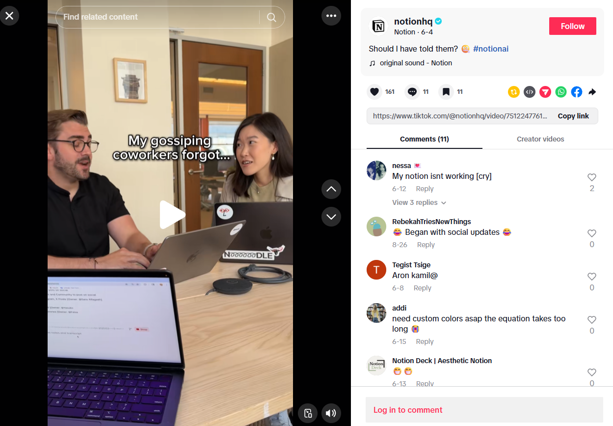 notionhq TikTok video office lifestyle content.