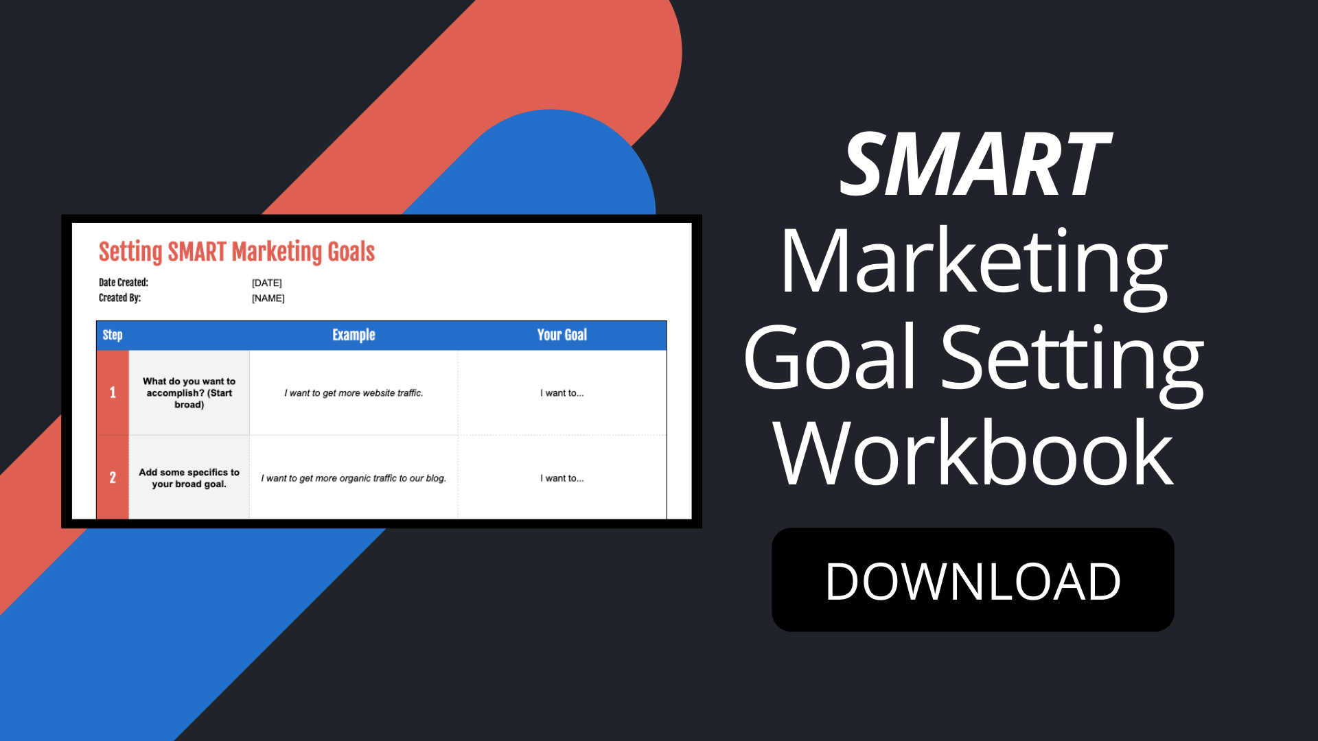 Download SMART marketing goal setting workbook