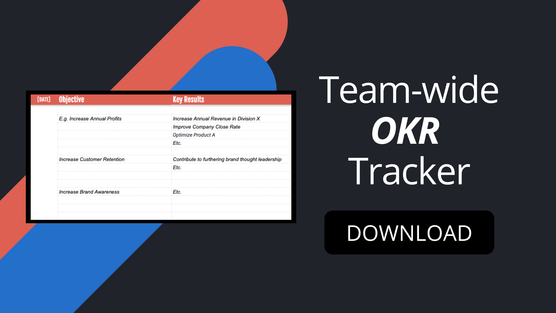 Download team-wide OKR tracker