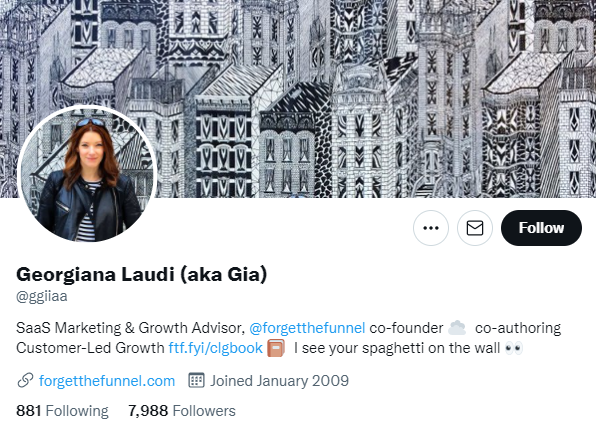 Georgiana laudi. CRO marketer to follow on twitter