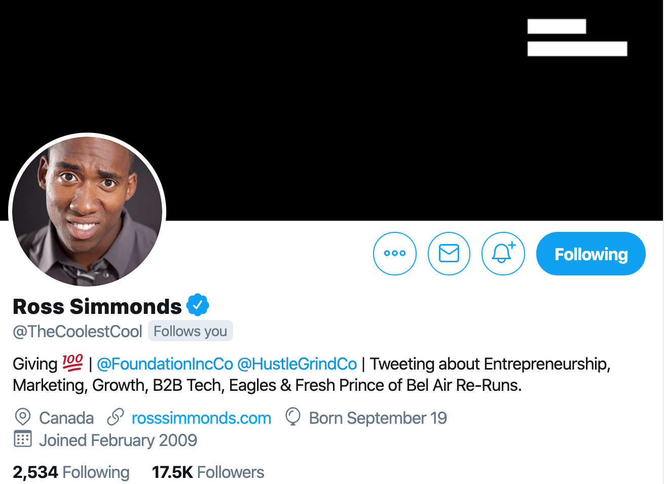 Ross Simmonds. Expert content marketer to follow on twitter