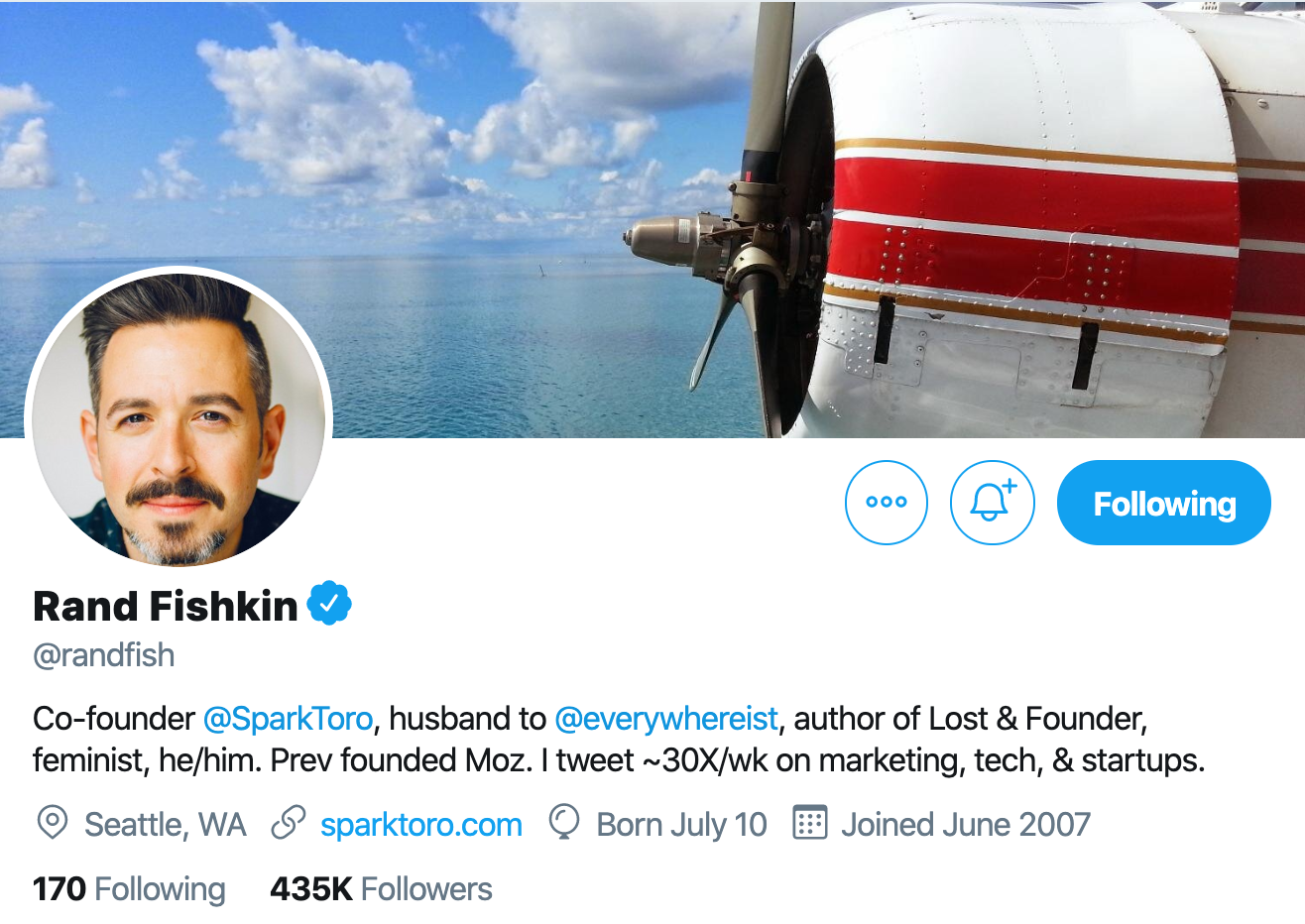 Rand Fishkin. SEO expert to follow on twitter