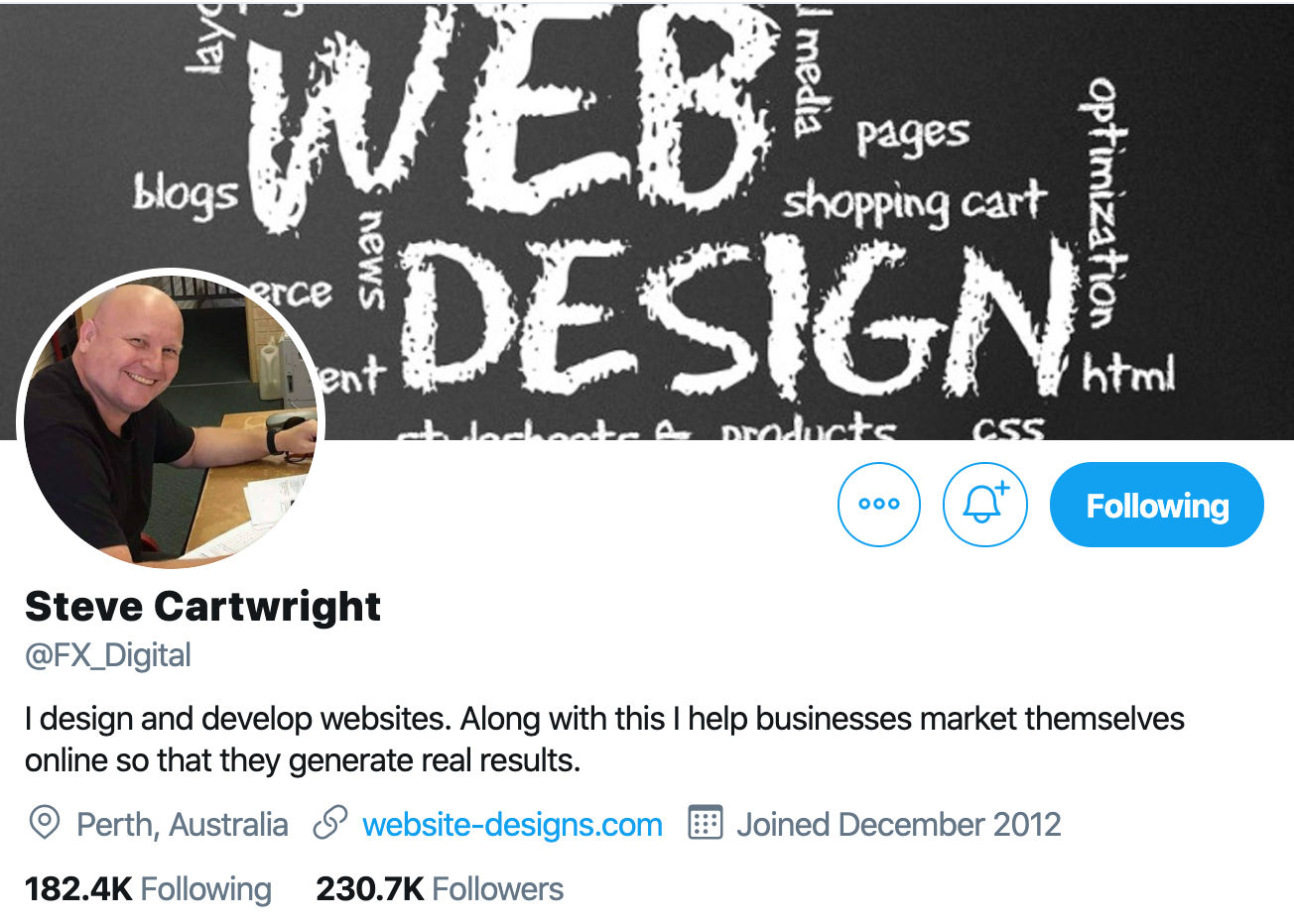 Steve Cartwright. CRO expert to follow on twitter