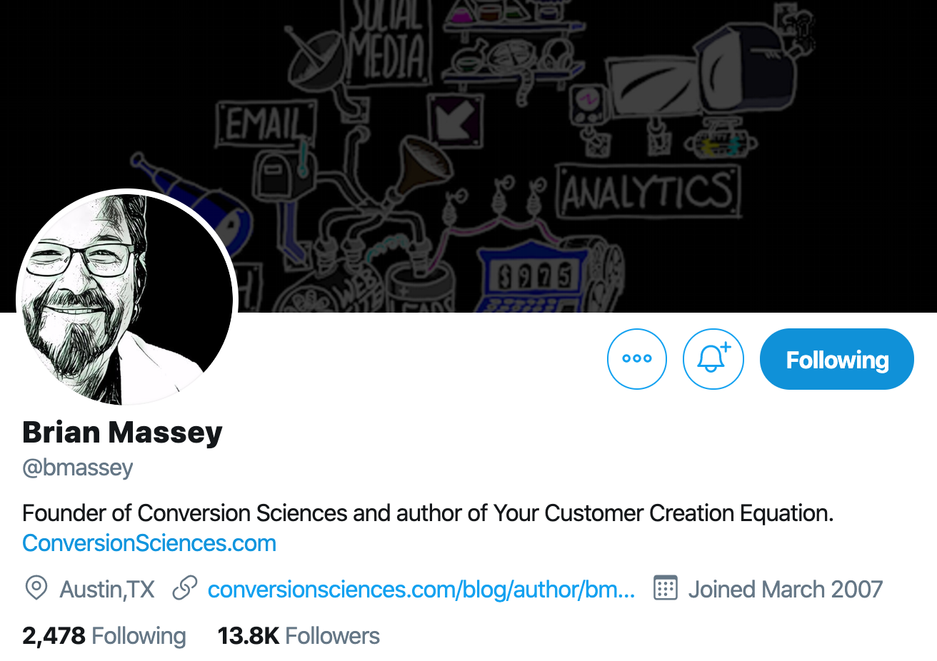 Brian Massey. CRO expert to follow on twitter