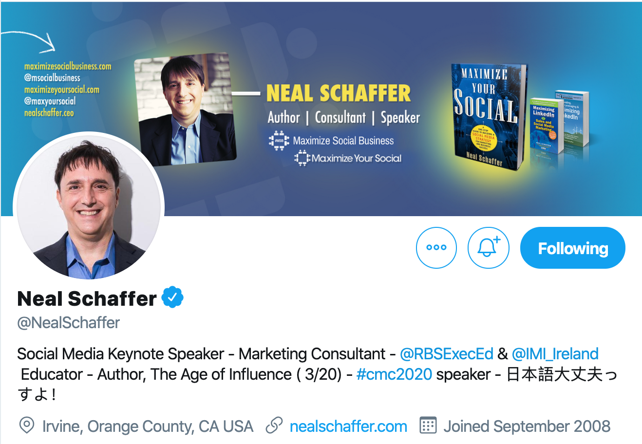 Neal Schaffer. Marketer to follow on twitter