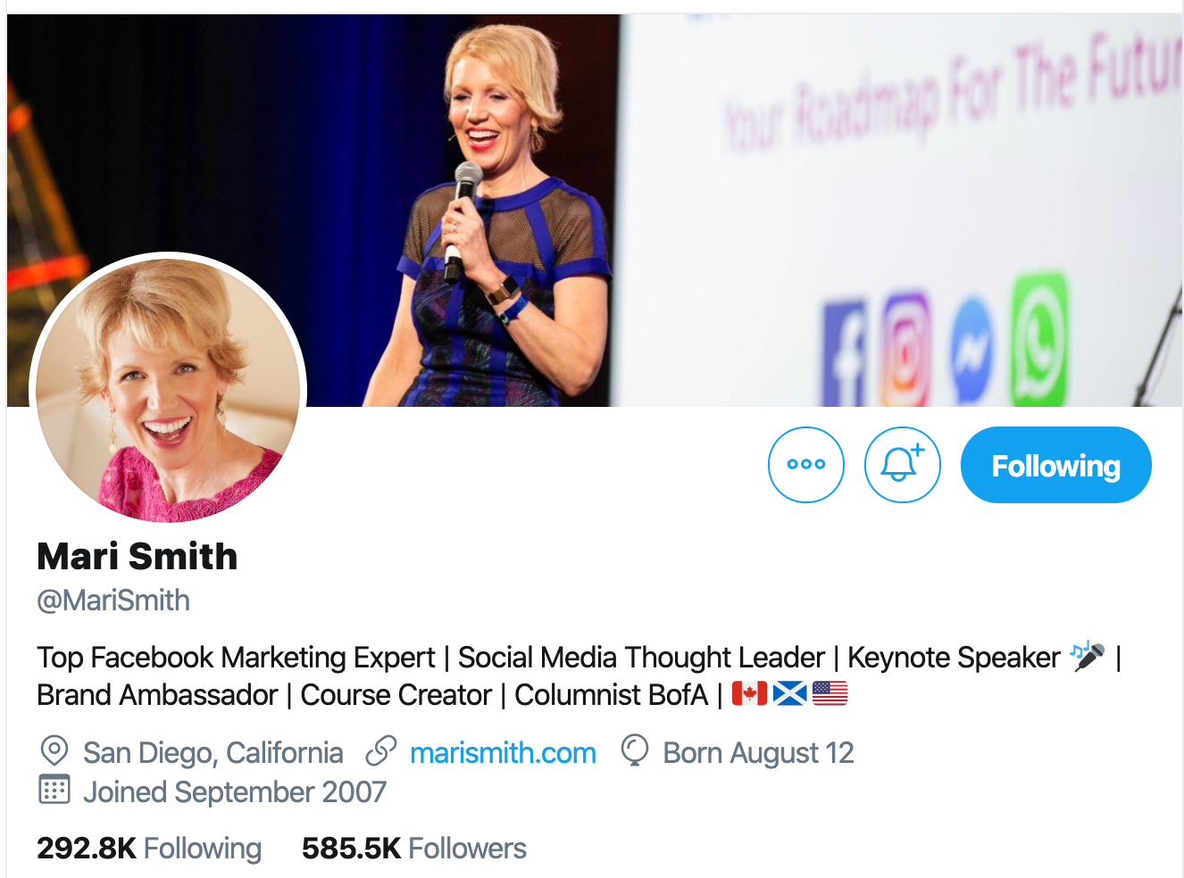 Mari Smith. Facebook marketing expert to follow on twitter