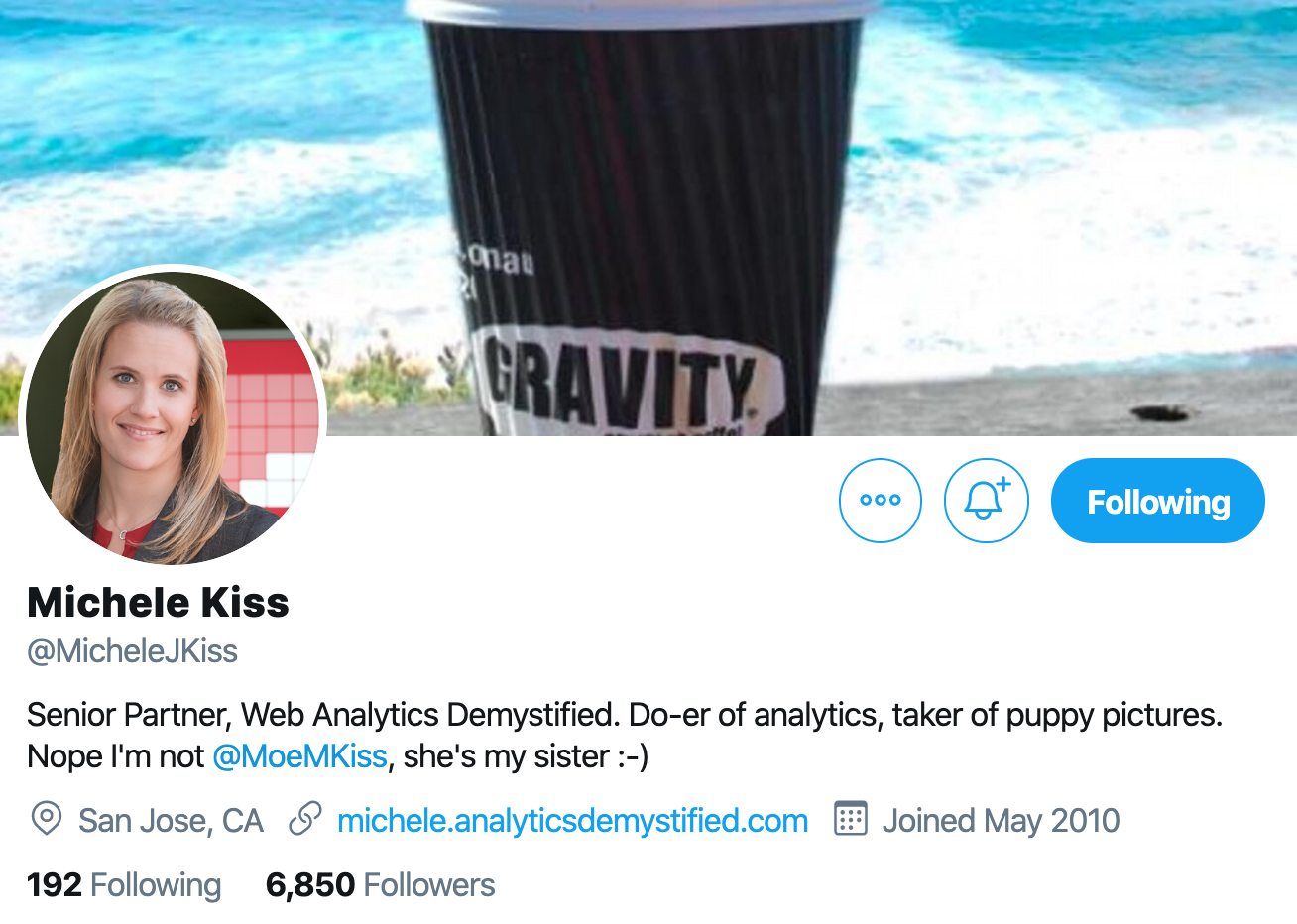 Michele Kiss. Analytics expert to follow on twitter