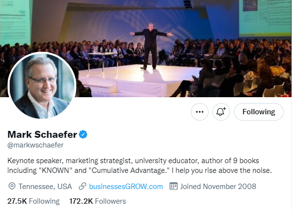 Mark Schaefer. Social media marketer to follow