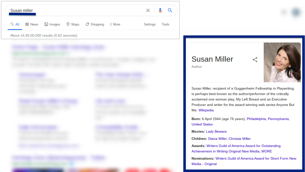 SERP Features: Knowledge bases and panels