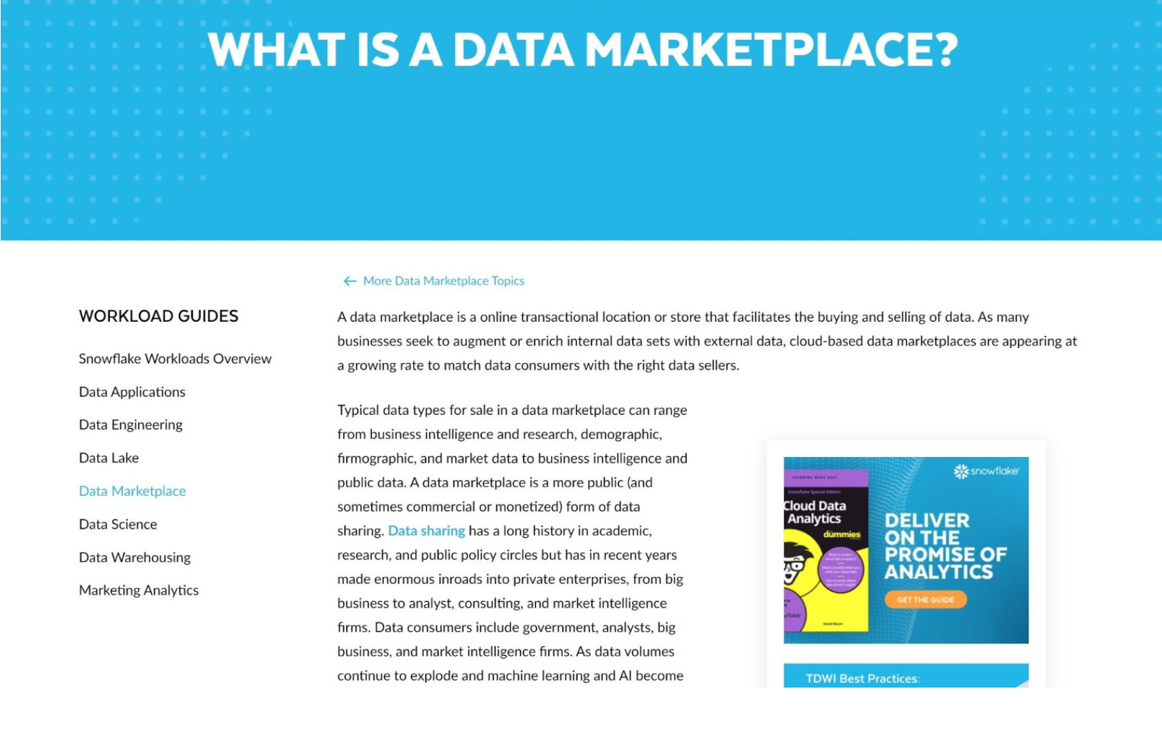 Snowflake Data Marketplace Resources