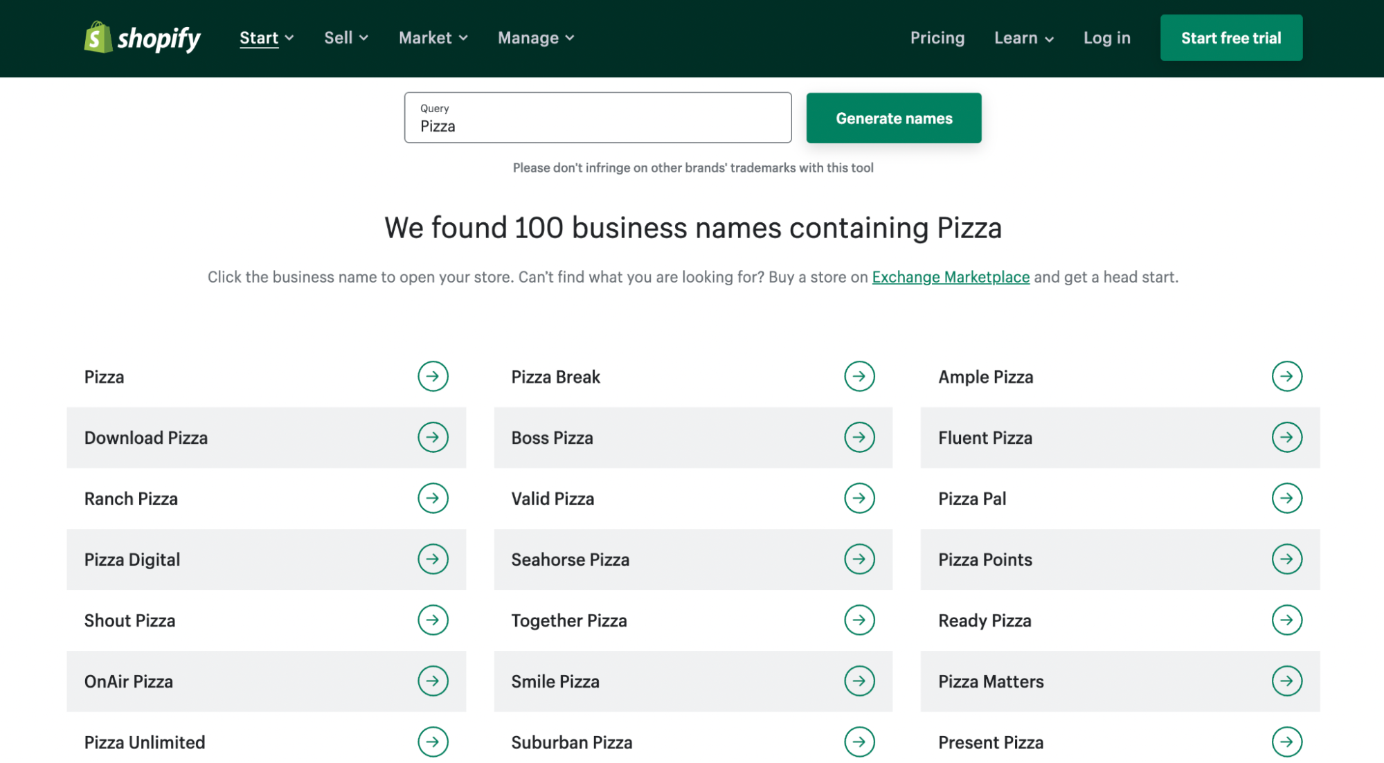Business Name Generator - From Shopify Tool To Customer with One Click