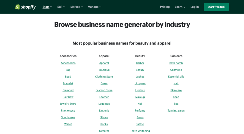 Business Name Generator - Targeting Niche Terms