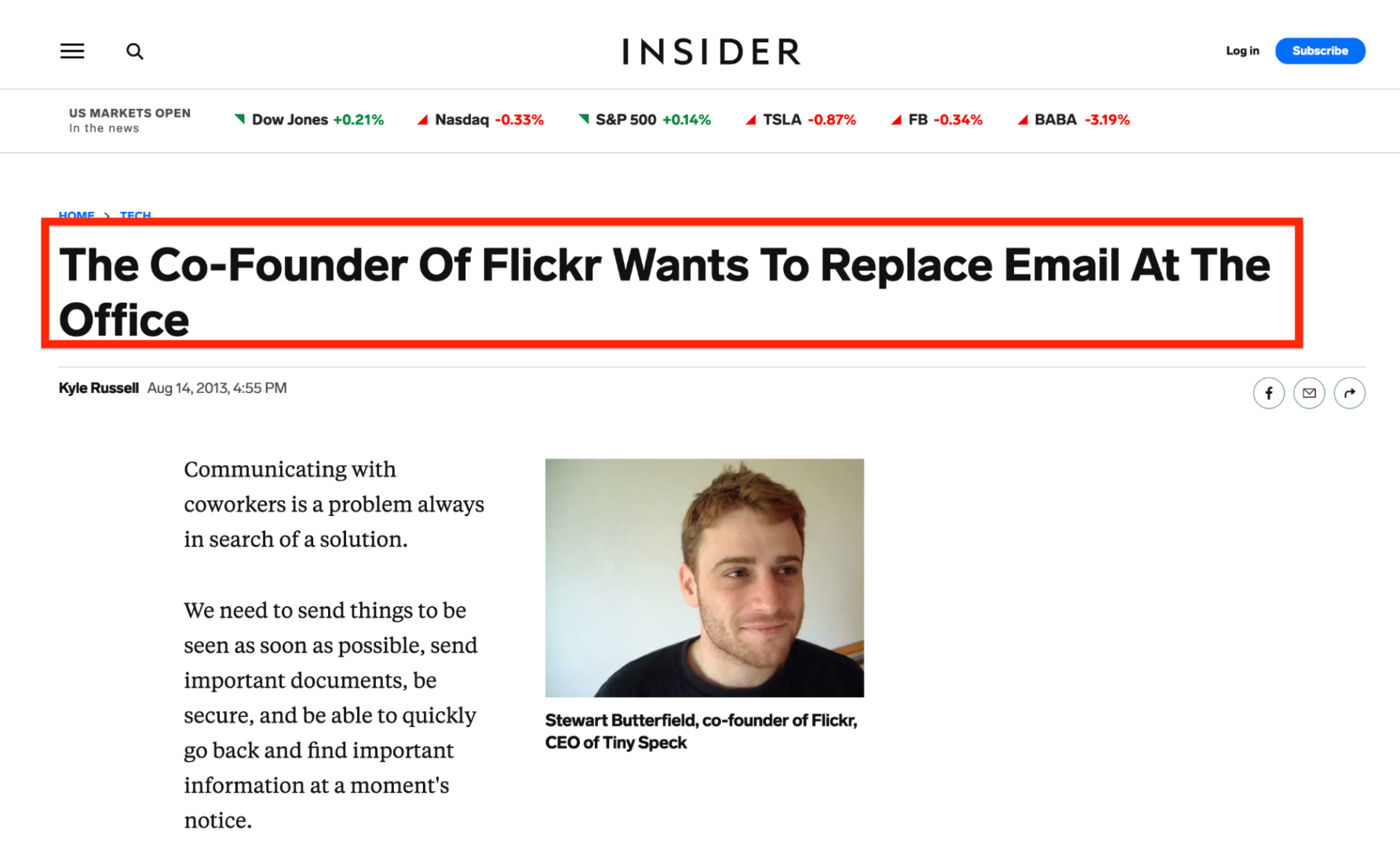 Slack Business Insider Article