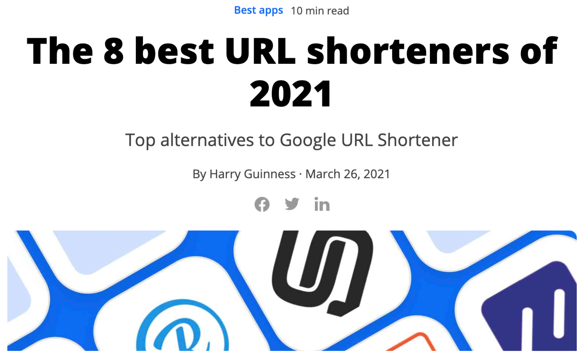 Zapier URL Shorteners Listicle