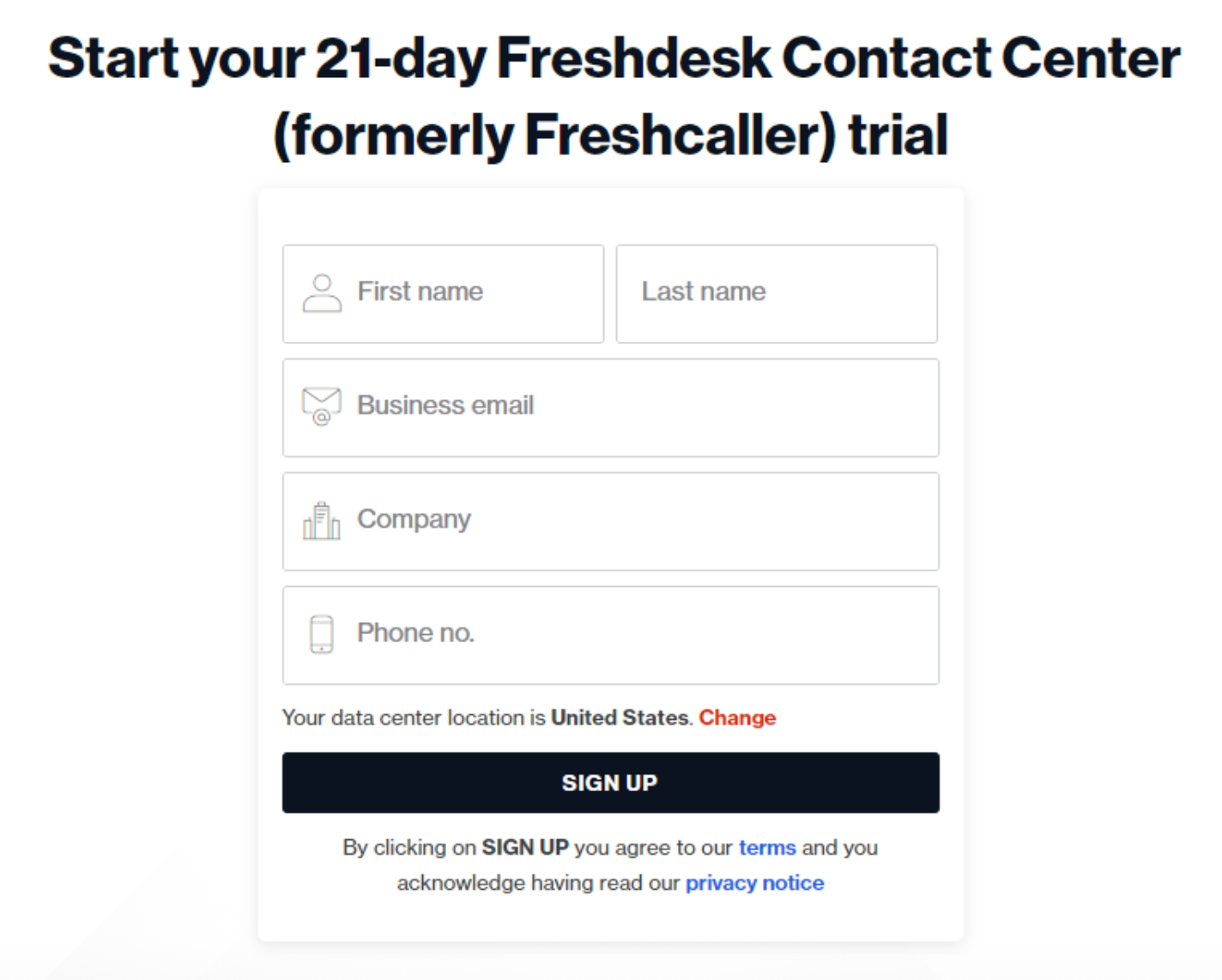 Freshworks Free Trial Form