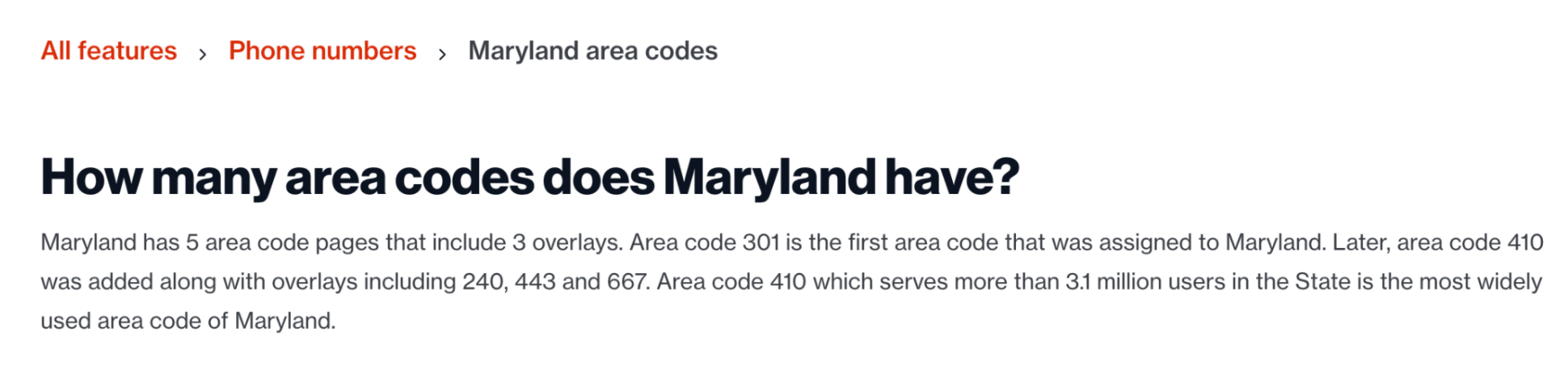 How Many Area Codes Does Maryland Have