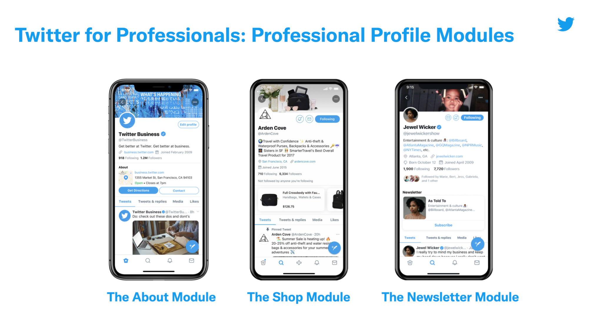 Twitter Professional Profile Modules