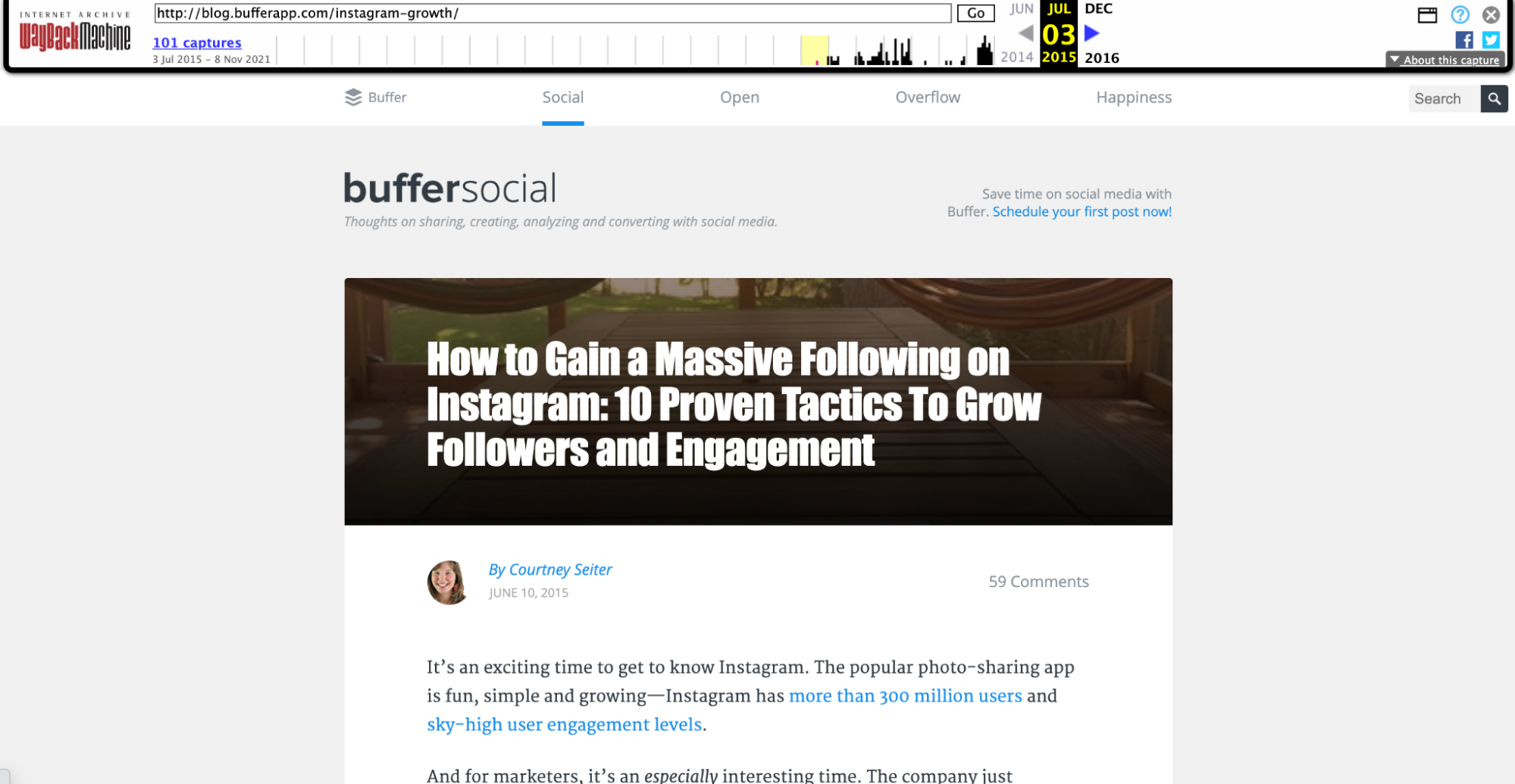 buffer - how to gain a massive following on Instagram