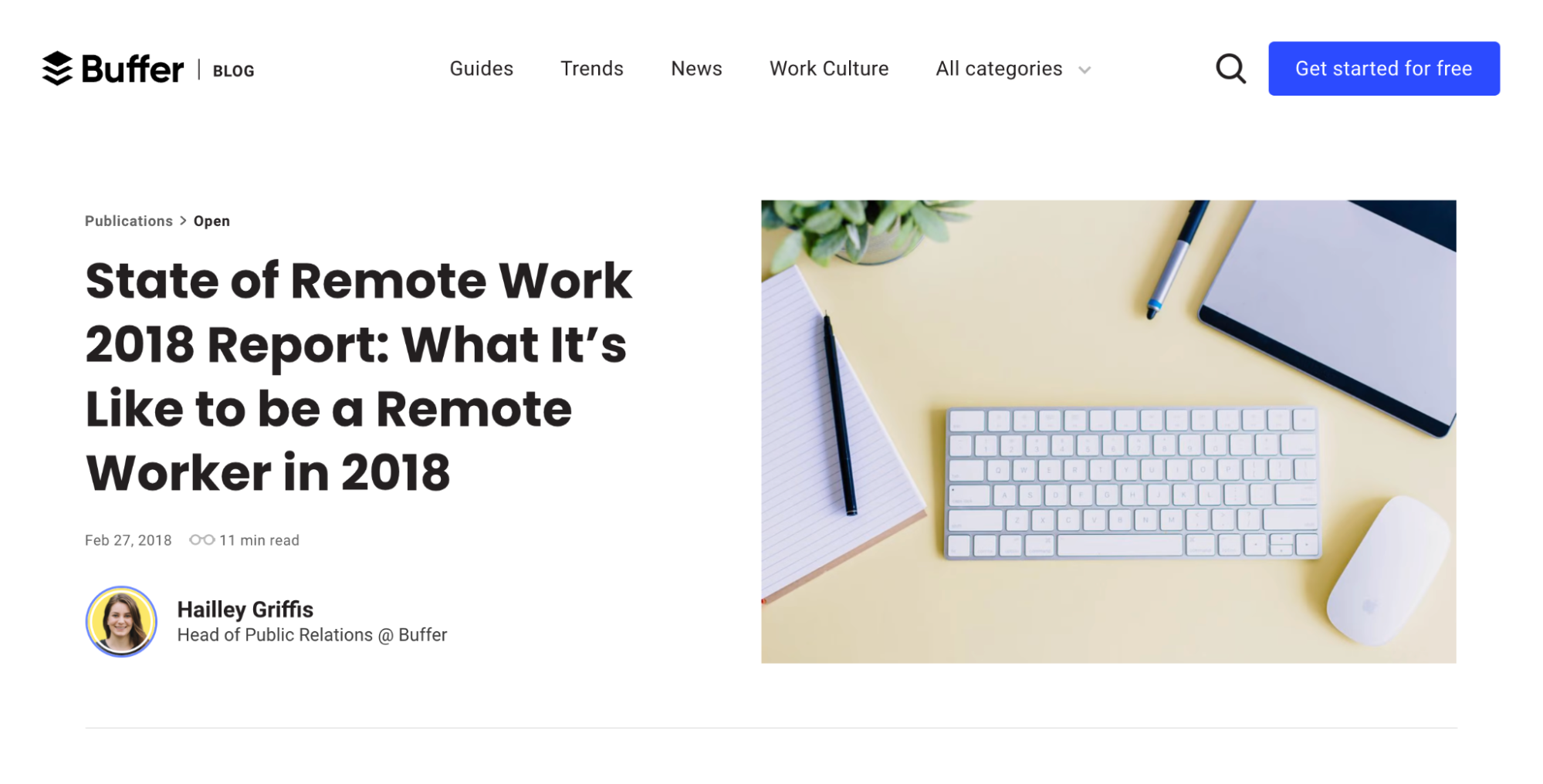 Buffer - State of Remote Work 2018 Report