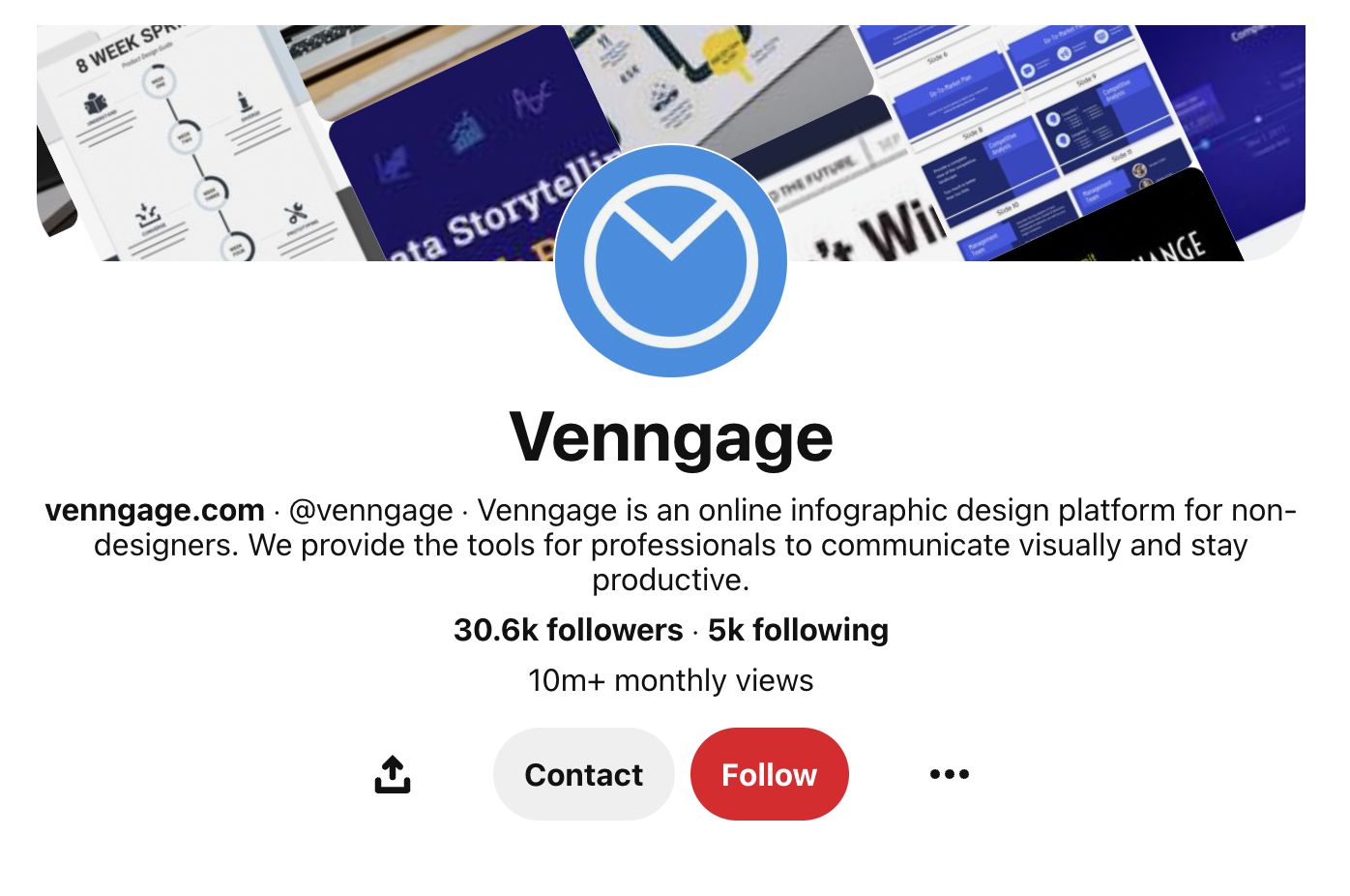Venngage's Pinterest page