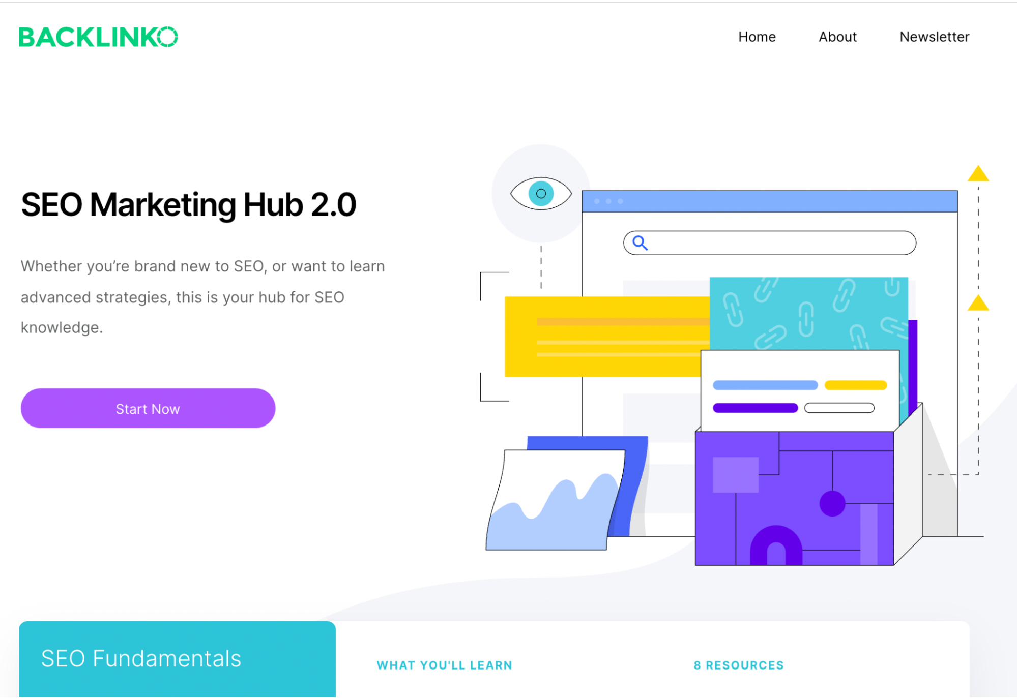 Screenshot of Backlinko's SEO Marketing Hub 2.0