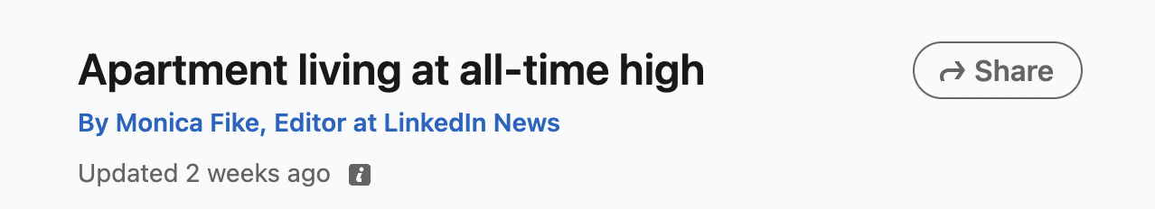 "Apartment living at all-time high"