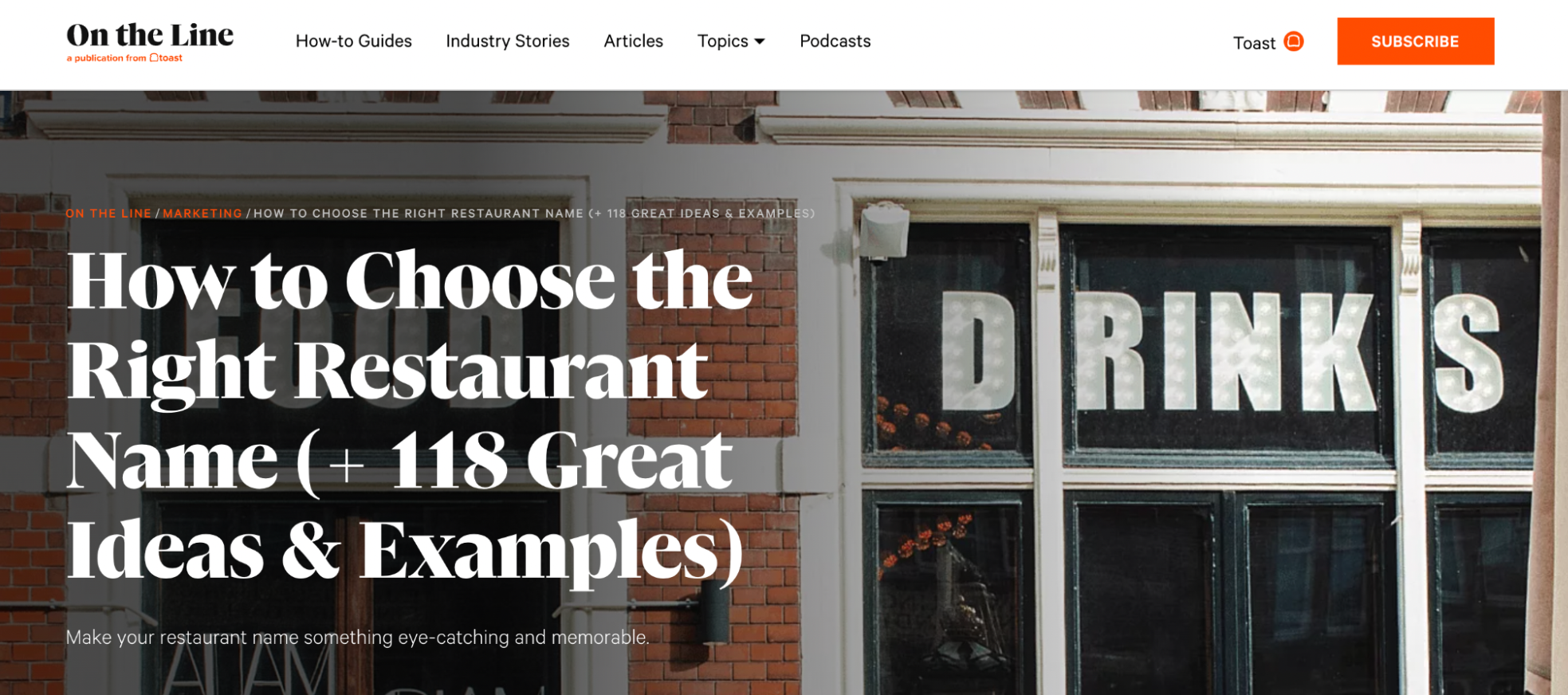 How to Choose the Right Restaurant Name Plus 118 Ideas & Examples
