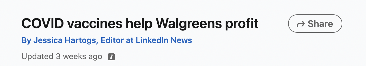 "COVID vaccines help Walgreens profit"