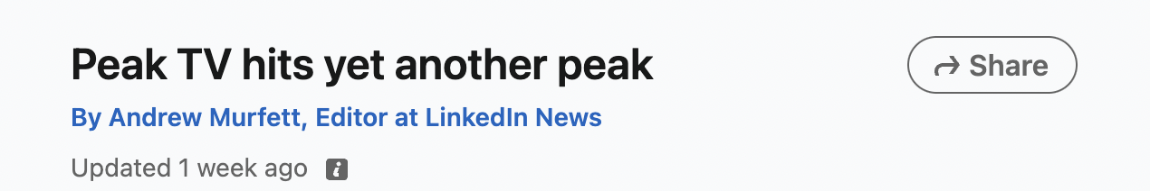 "Peak TV hits yet another peak"