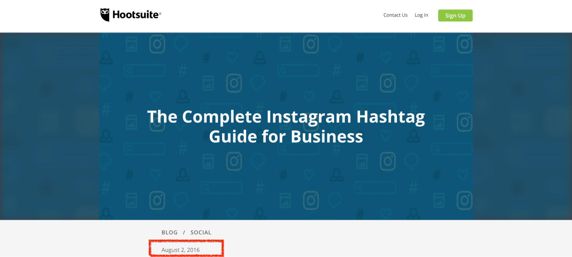 Blog post for 'The Complete Instagram Hashtag Guide for Business'