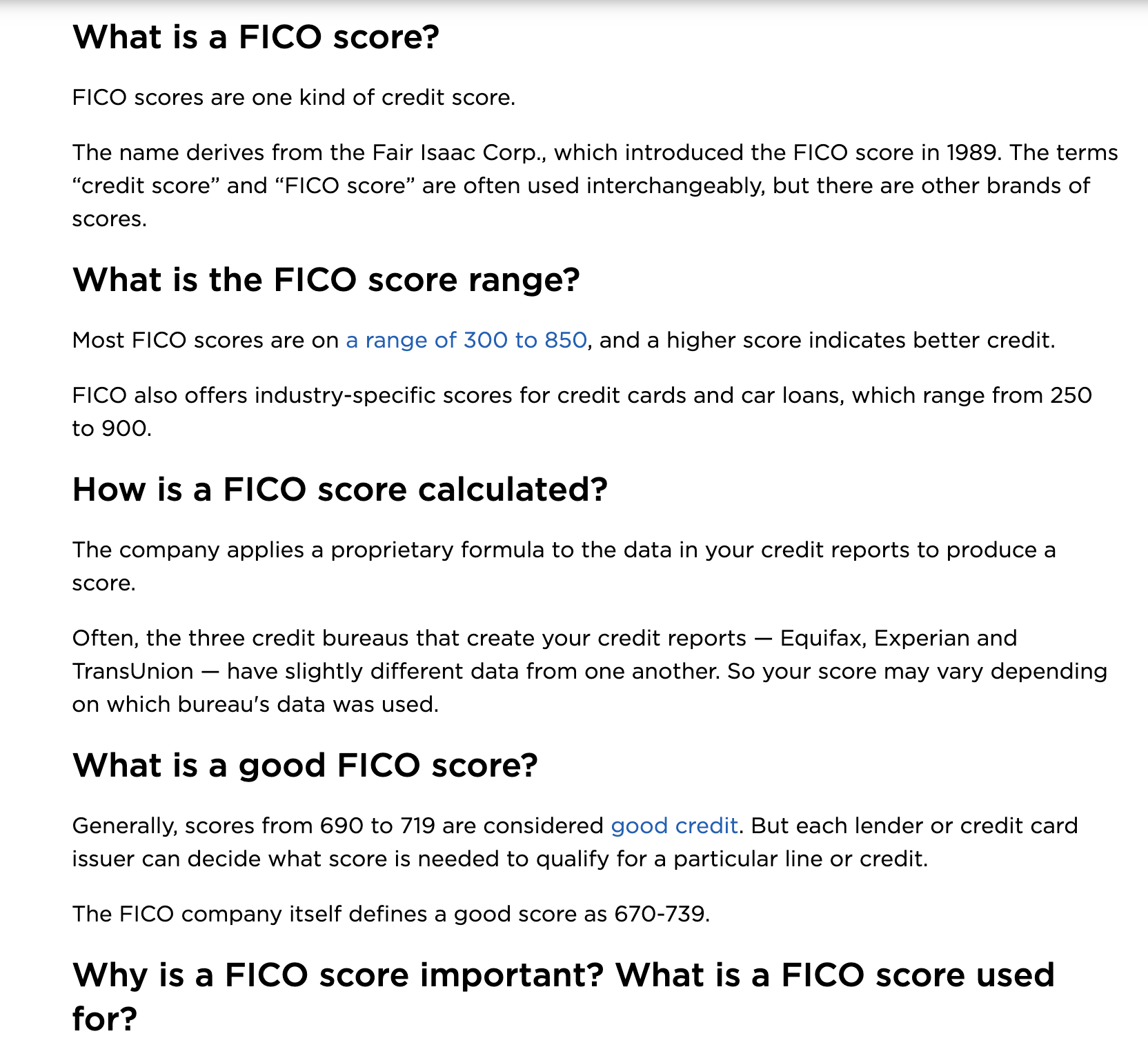 NerdWallet's page about FICO scores