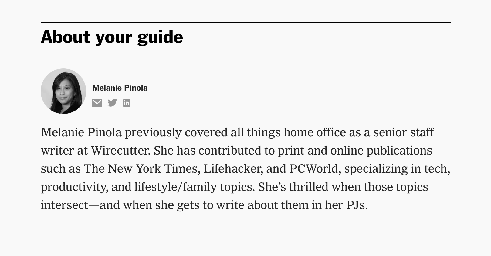 Wirecutter author biography
