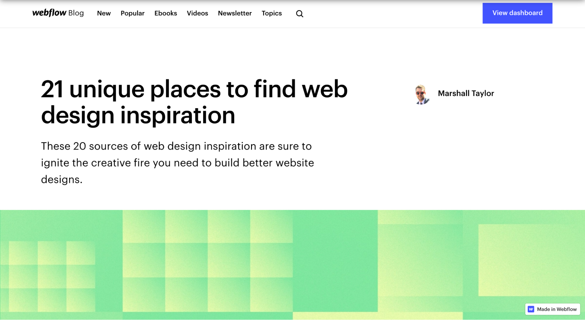 webflow 21 unique places to find web design inspiration
