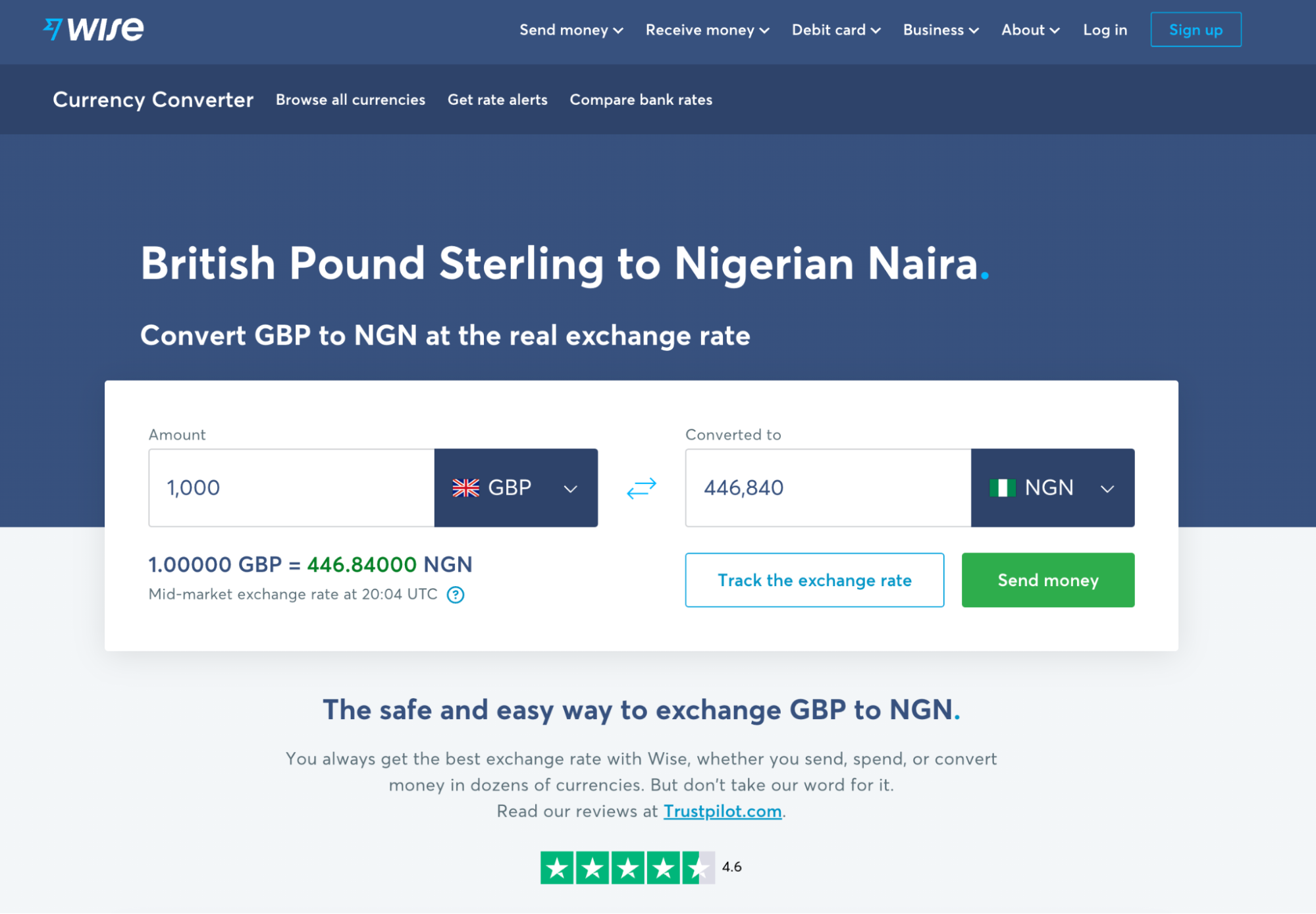 wise currency converter british pound sterling to nigerian naira