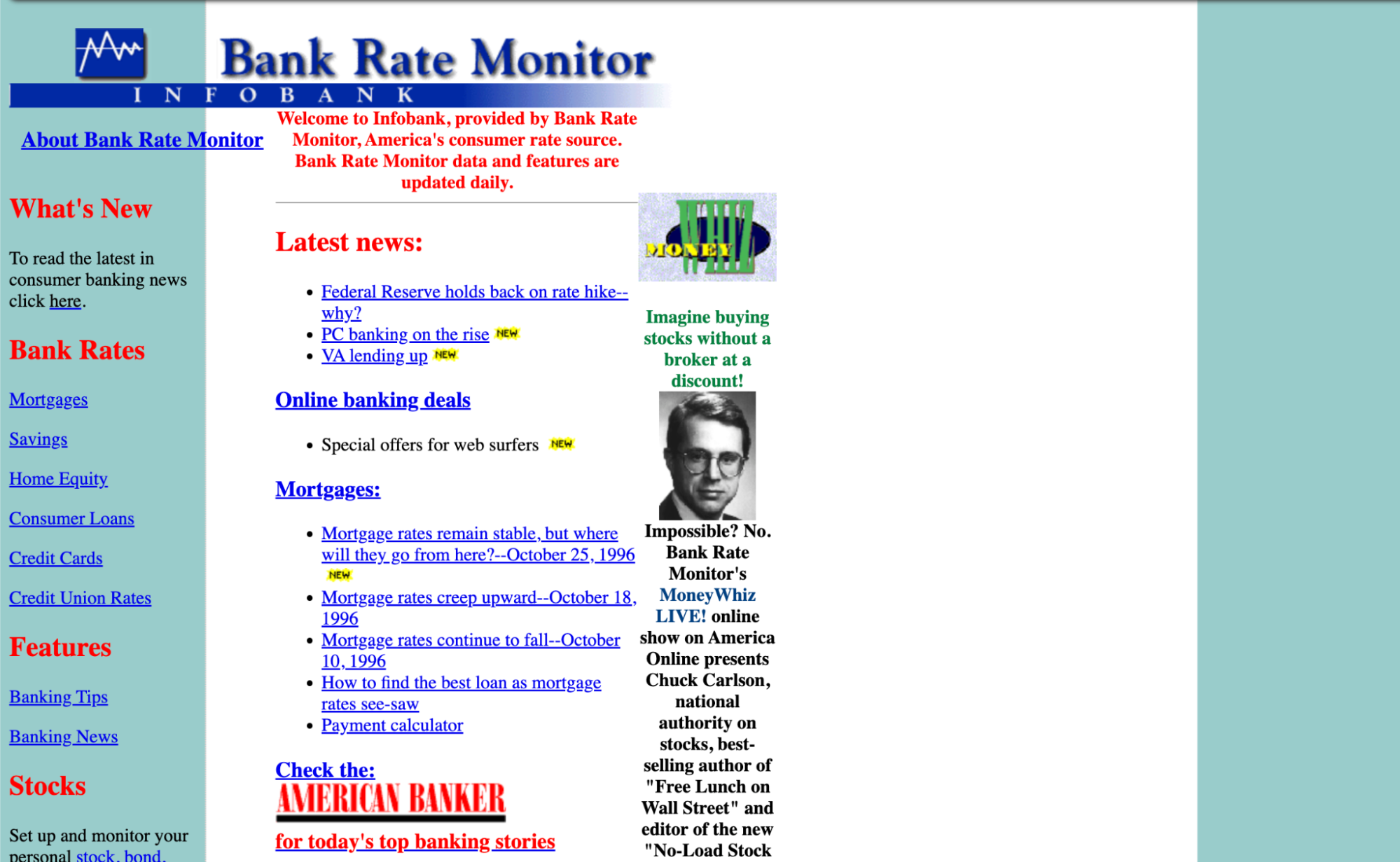 Bankrate launched its first website version in 1996