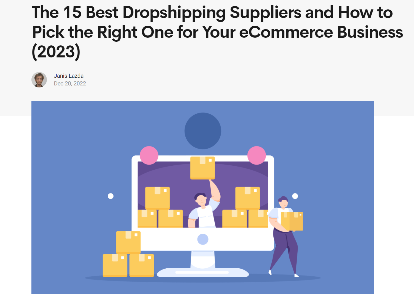 Graphic and title for Printify’s blog post on the 15 best dropshipping suppliers