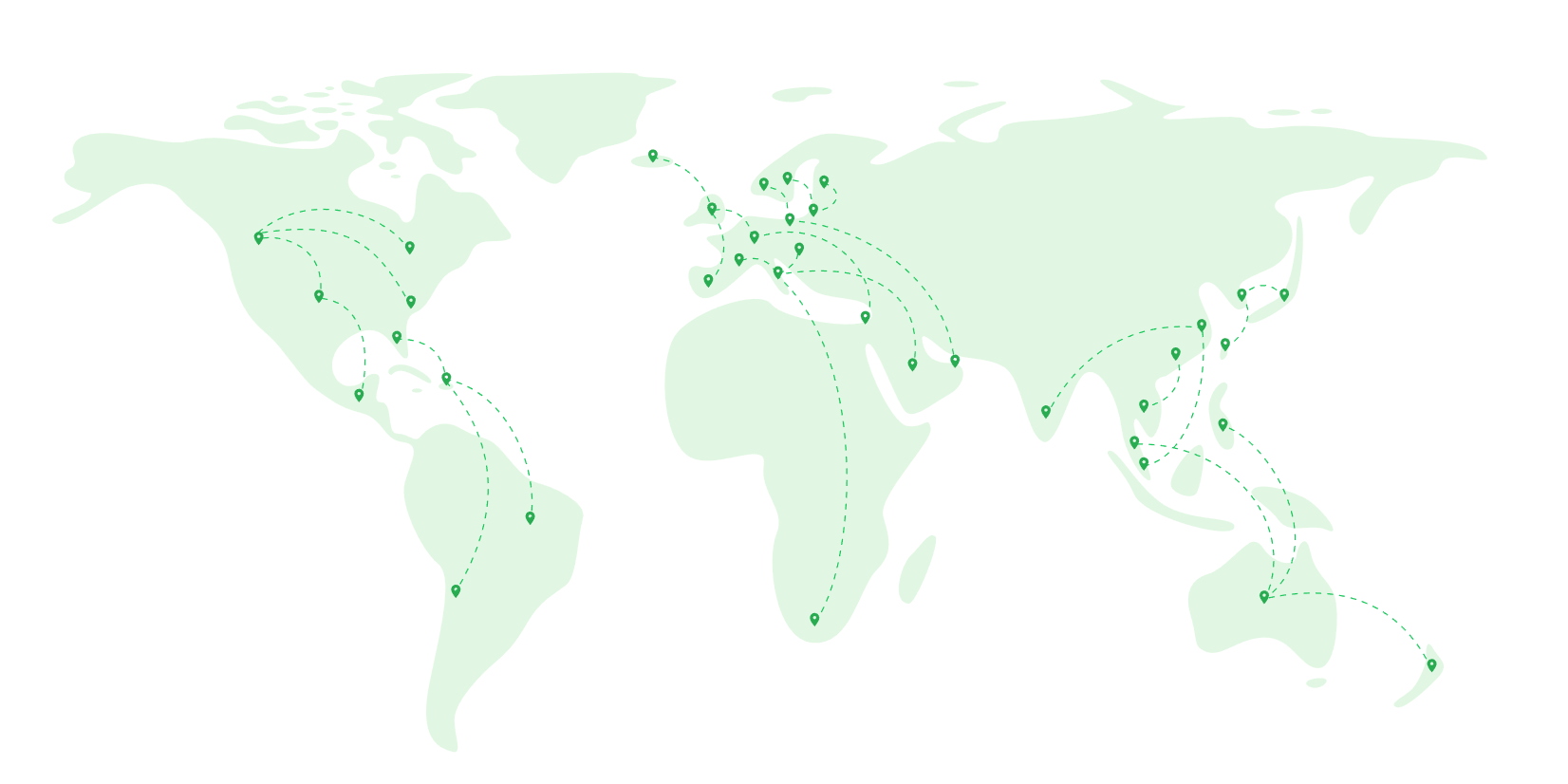 A graphic from Printify’s website showing its expansive network of global print partners