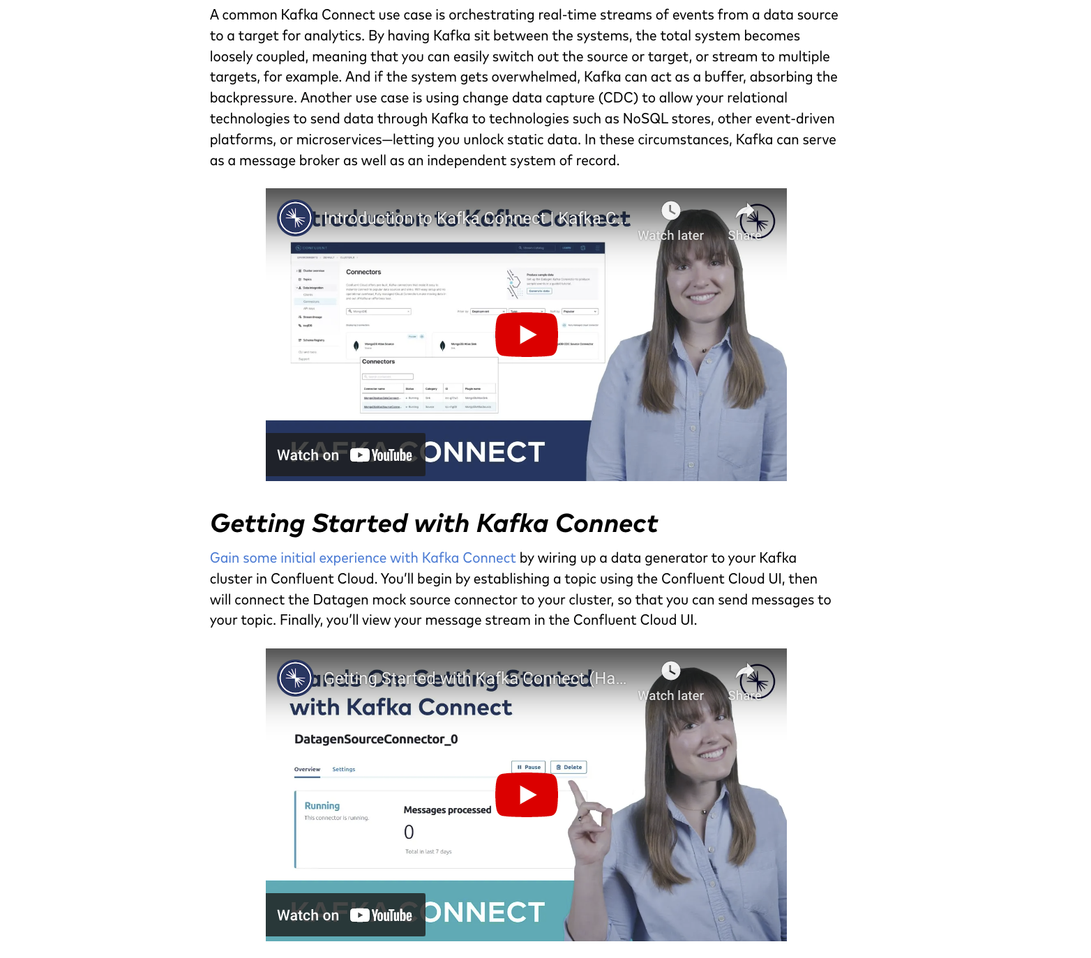 Confluent embedding YouTube videos in its blog posts