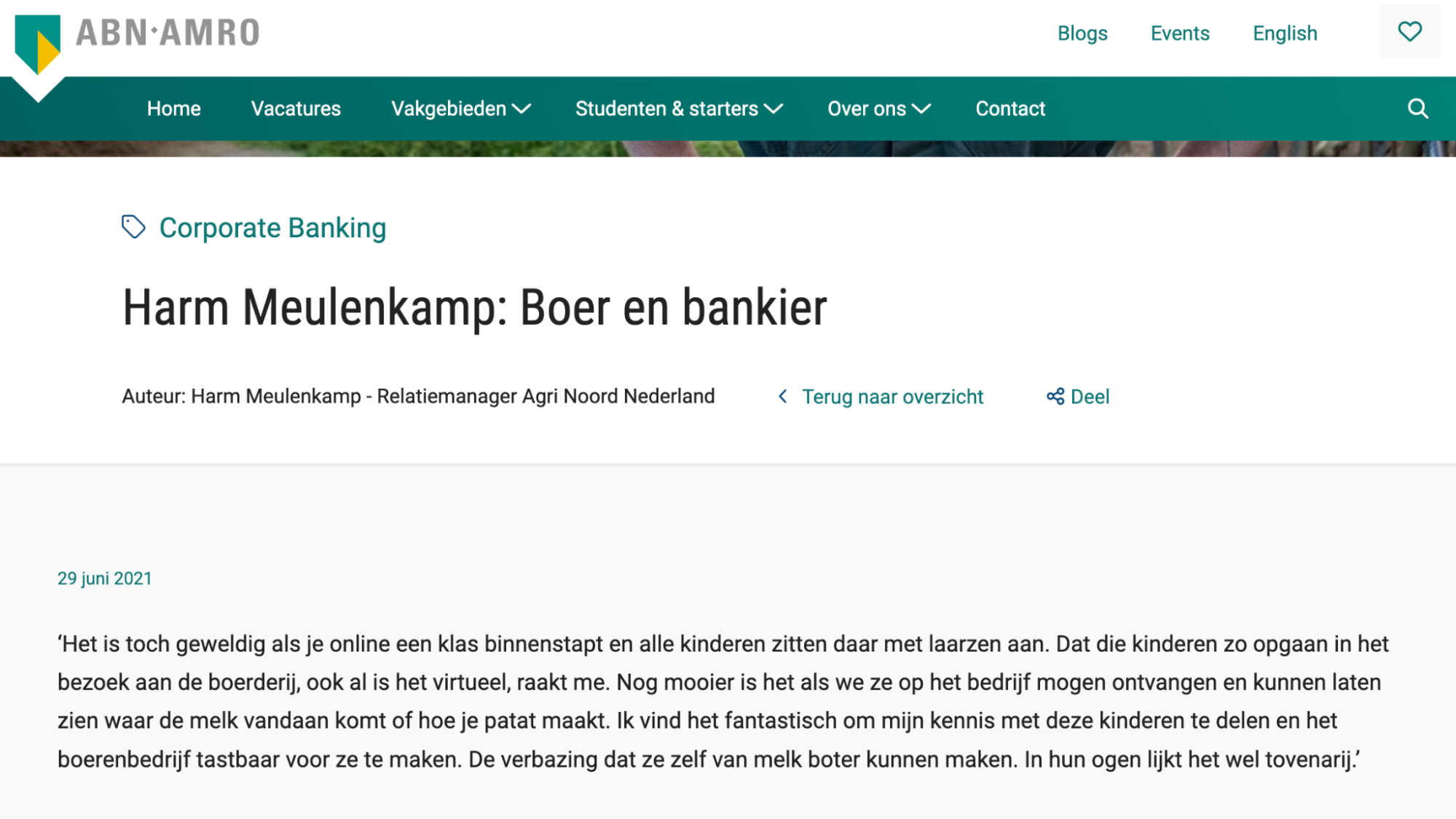 ABN-AMRO blog post, Dutch version