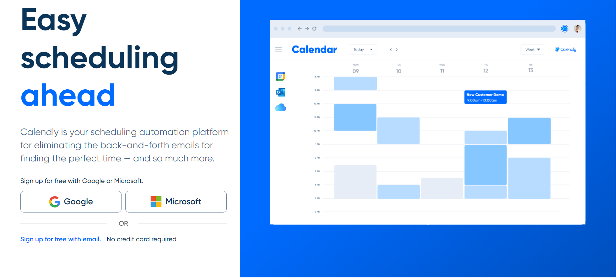 Calendly's homepage is designed to convert a high percentage of site visitors