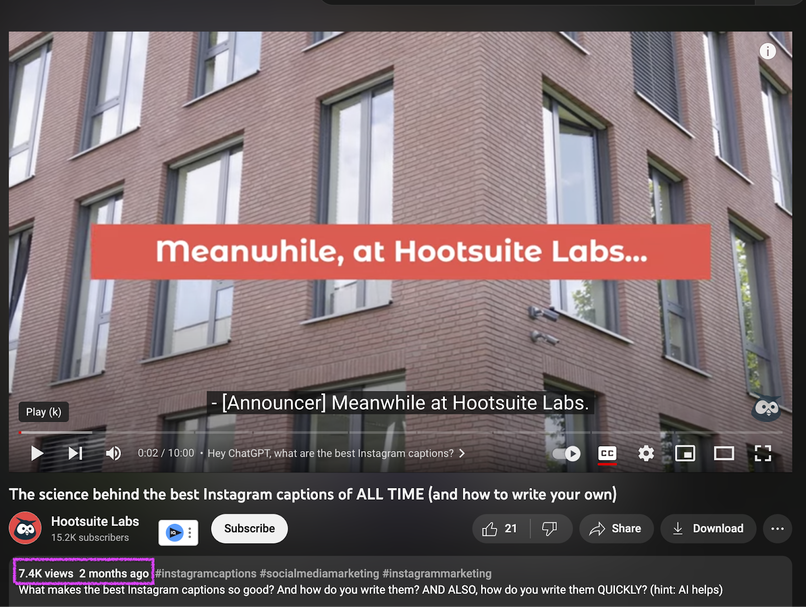 Hootsuite repurposed a blog post into a 10-minute YouTube video