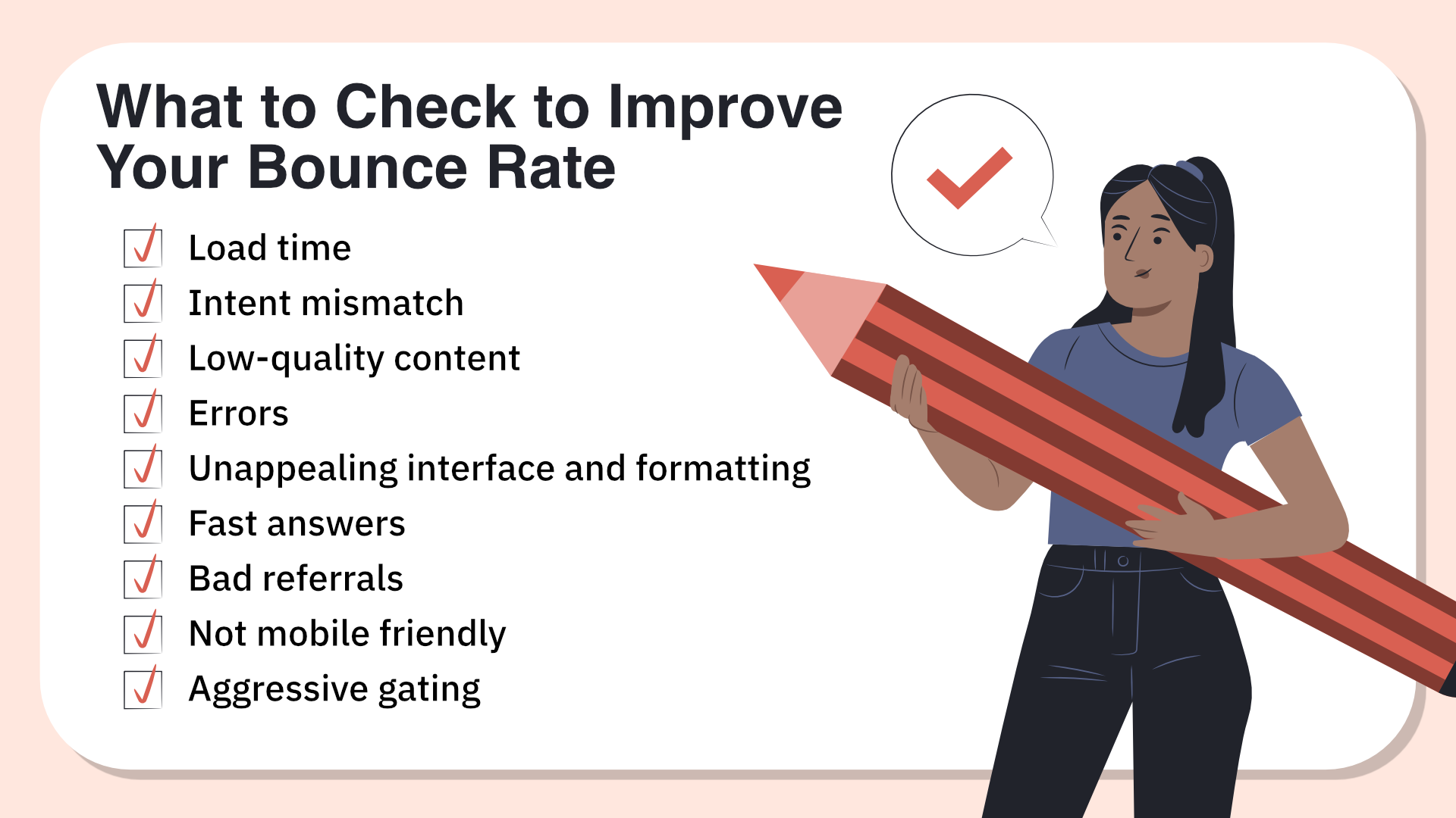 A checklist for improving bounce rate