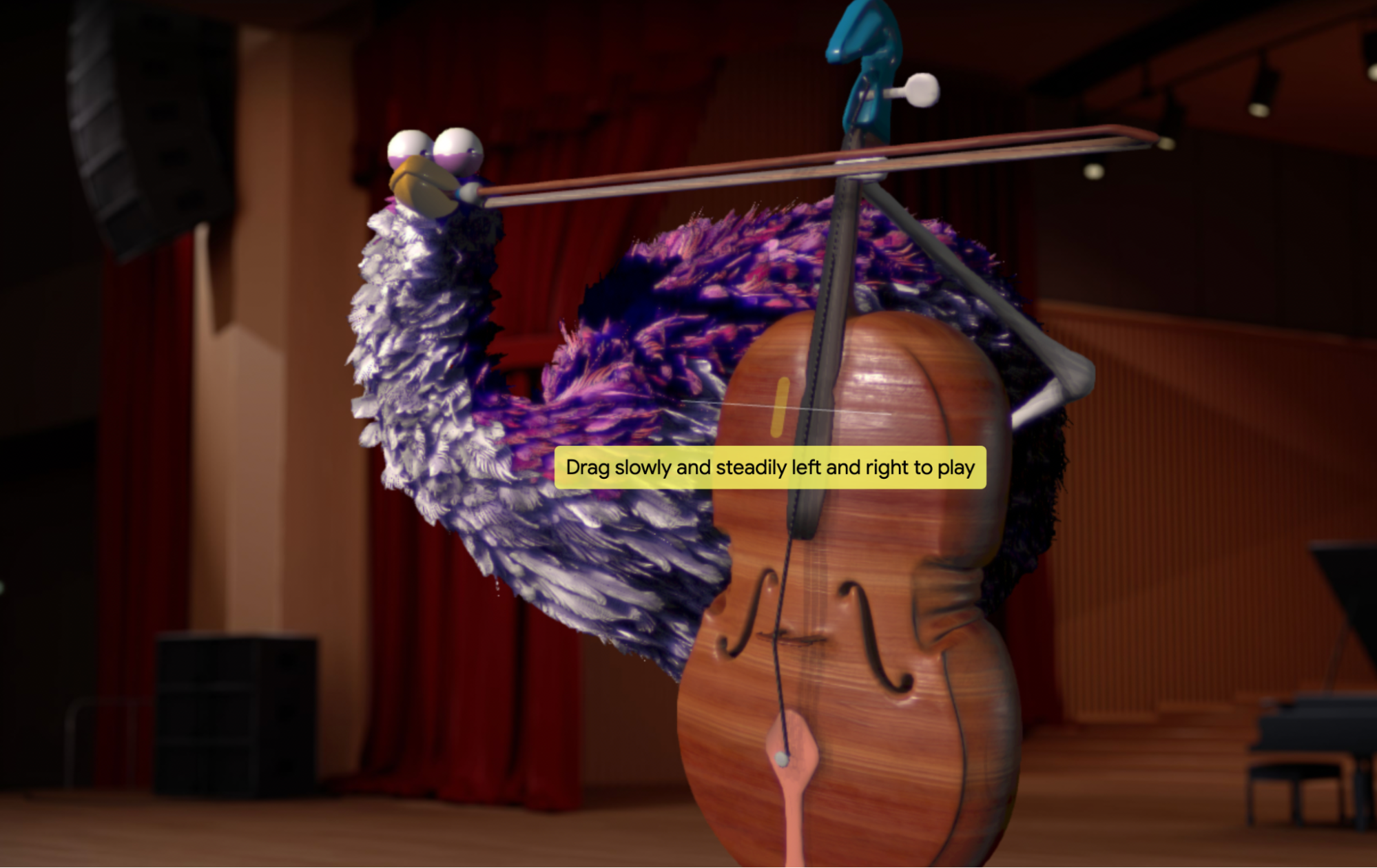A screenshot of Google's Viola the Bird experiment