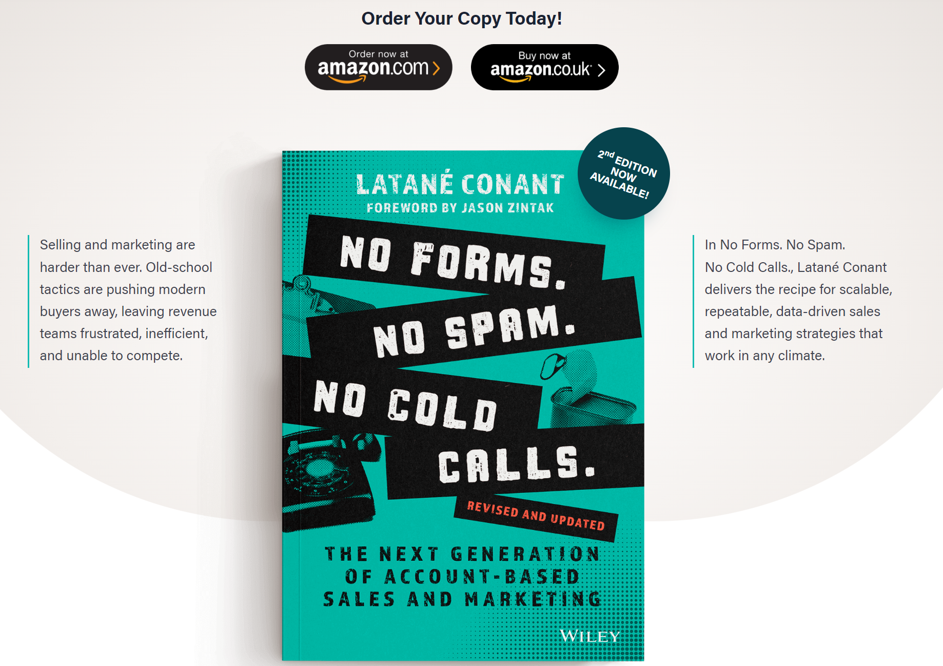 6Sense CMO Latane Conant's popular ABM book: "No forms. No Spam. No Cold Calls."