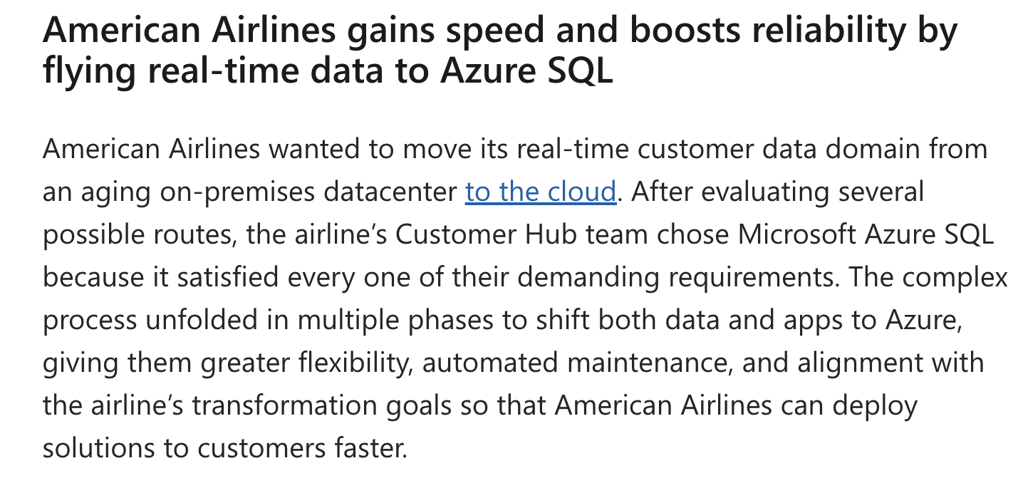 Screenshot of an article by Microsoft