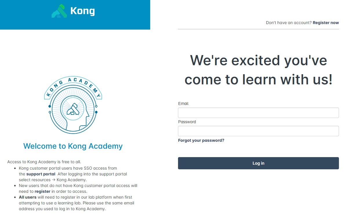Kong has an academy dedicated to building up the skillset of its users.