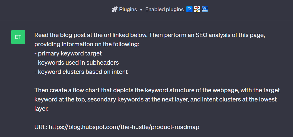 Using Access Link, SEO Core AI, and Diagrams: Show Me plugins together.