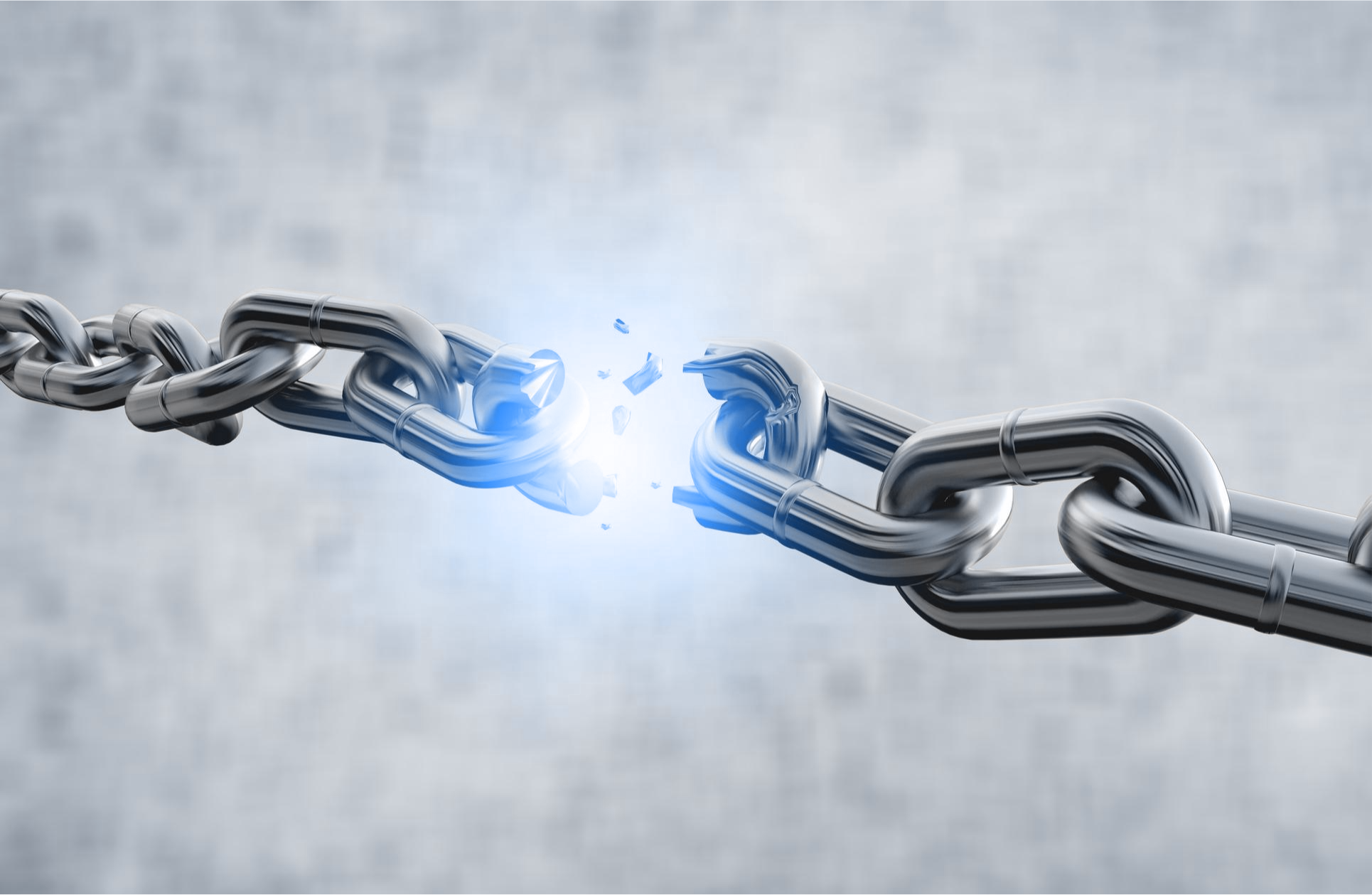 An image of broken links in a chain