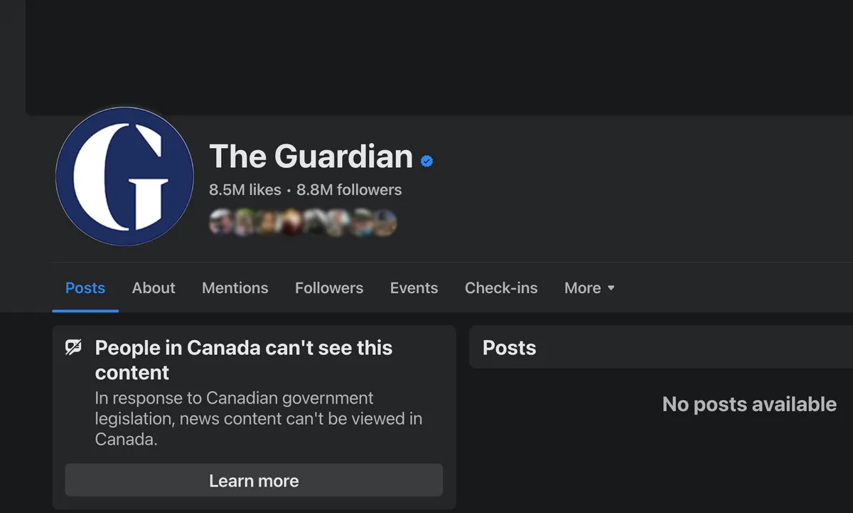 Meta shuts down Canadian access to news sources in response to law C-18.