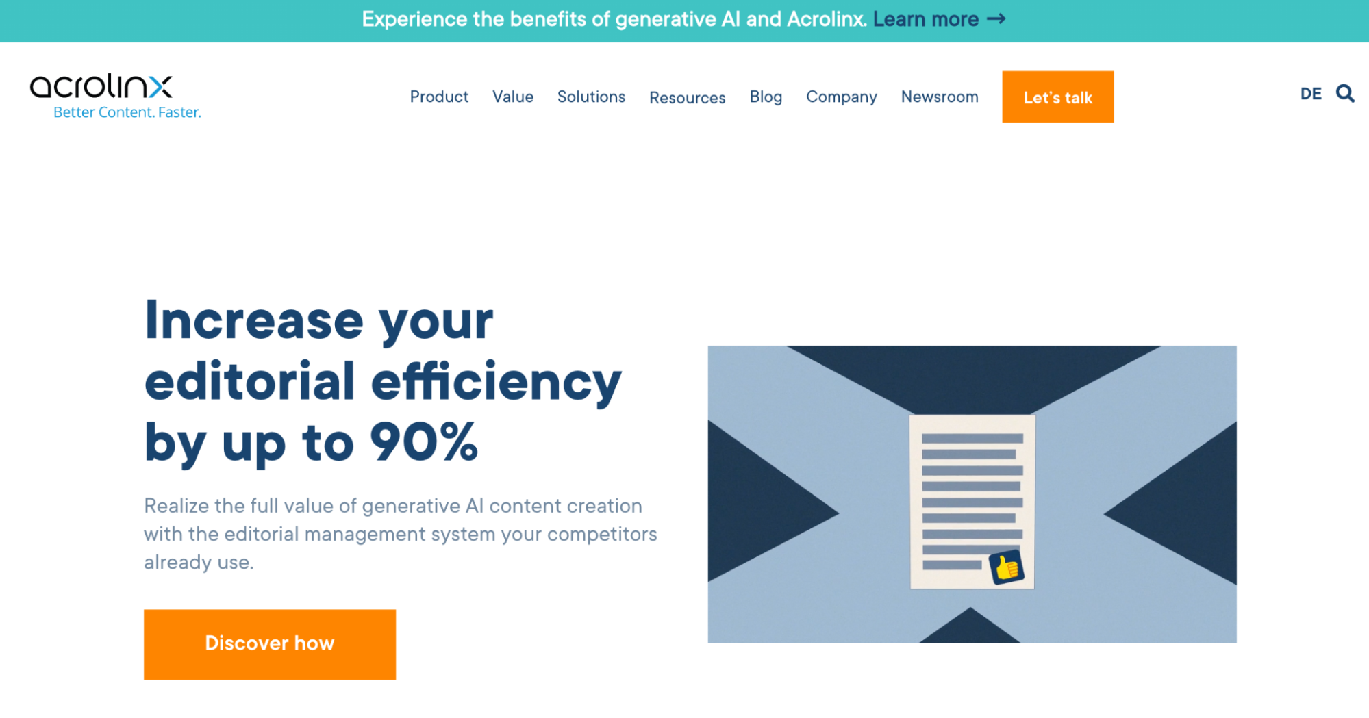 Screenshot of the acrolinx.com homepage